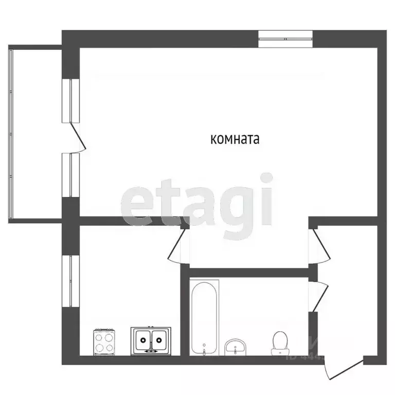 1-к кв. Челябинская область, Челябинск ул. Кирова, 7 (33.0 м) - Фото 1