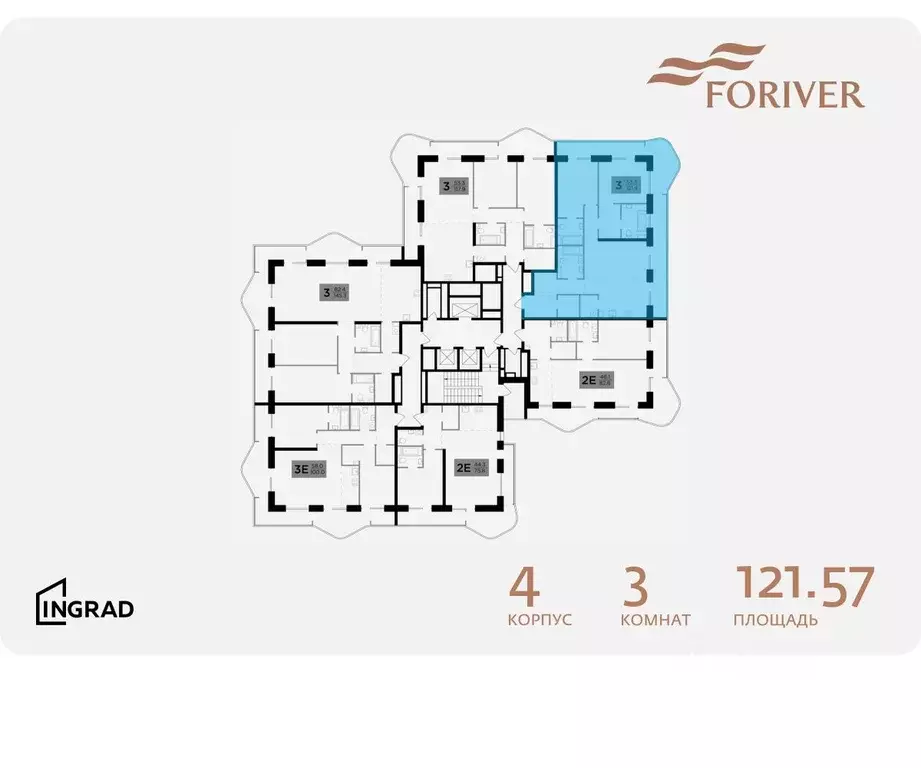 3-к кв. Москва Г мкр, Форивер жилой комплекс, 4 (121.57 м) - Фото 1