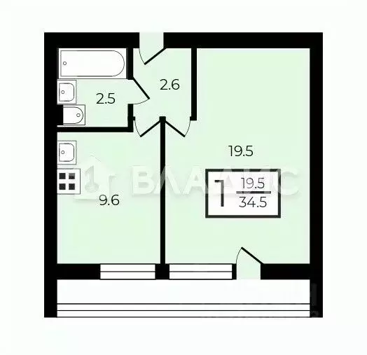 1-к кв. Москва Ташкентская ул., 17К3 (34.7 м) - Фото 2