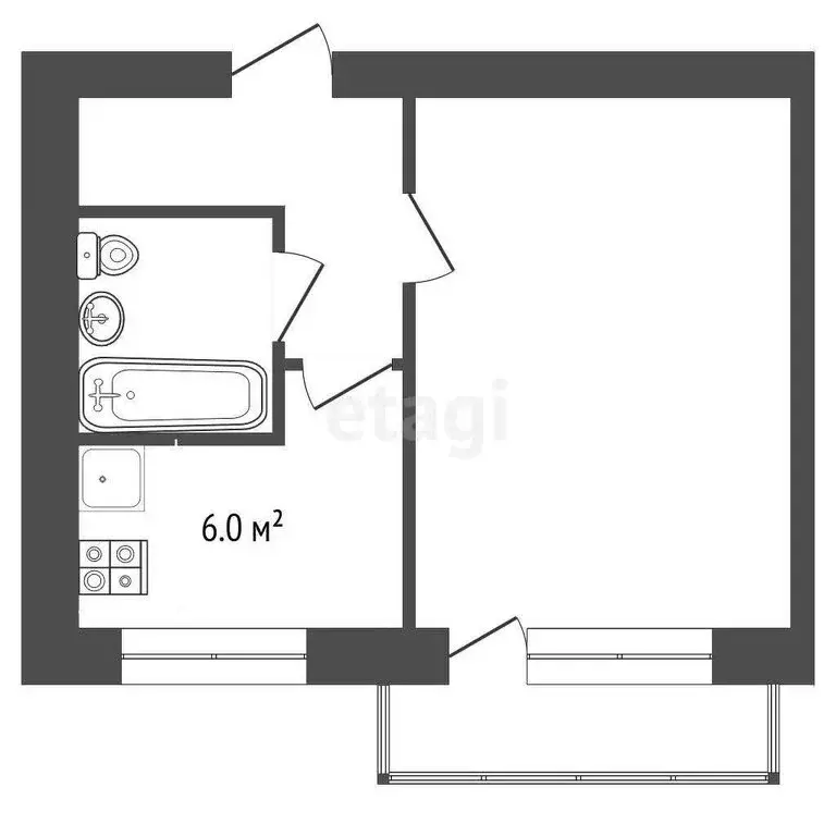 1-комнатная квартира: Чебоксары, Цивильская улица, 13 (29 м) - Фото 0