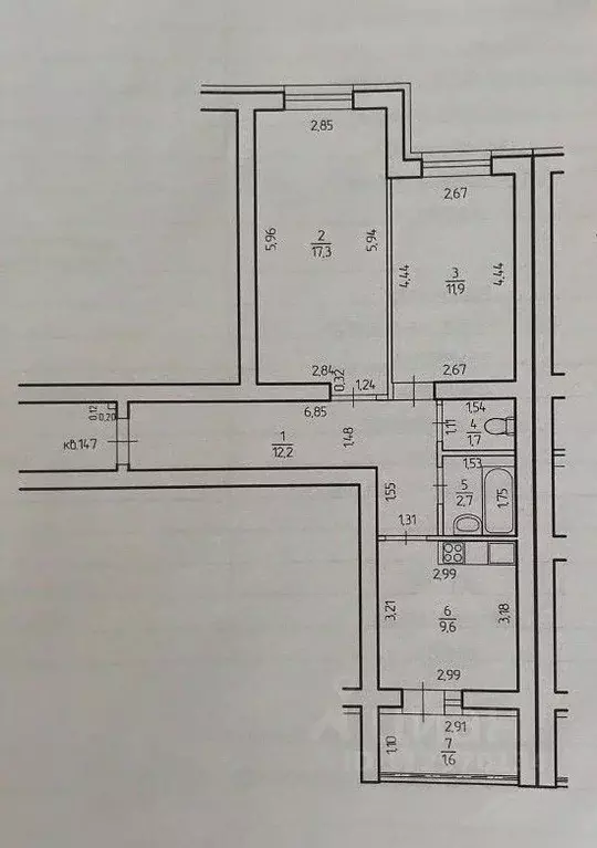 2-к кв. Башкортостан, Уфа ул. Булата Имашева, 8 (55.4 м) - Фото 2