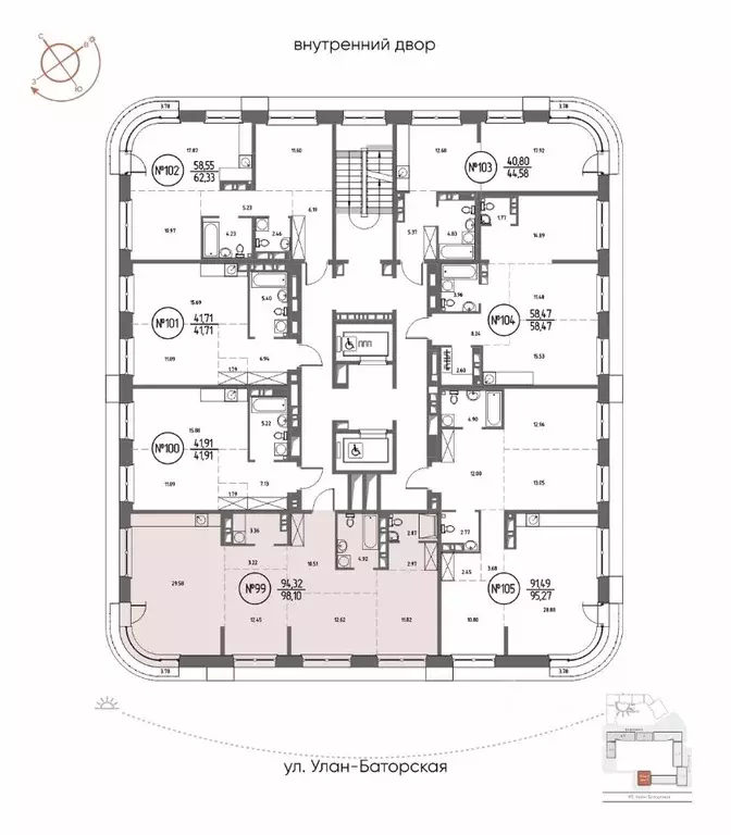 3-к кв. Иркутская область, Иркутск Макс жилой комплекс (98.1 м) - Фото 2