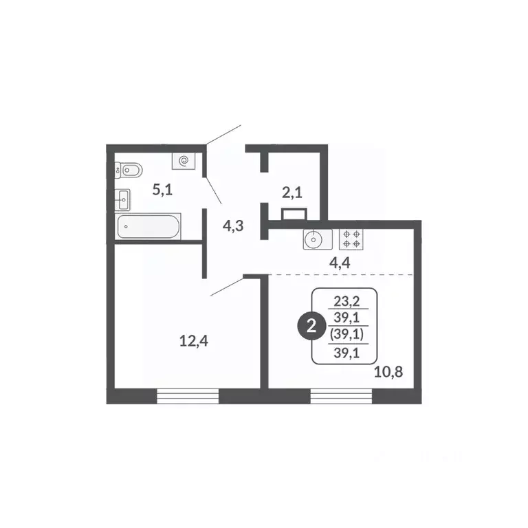 2-к кв. Кировская область, Киров  (39.1 м) - Фото 0