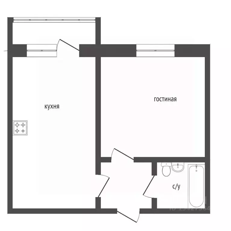 1-к кв. Курганская область, Курган ул. Карельцева, 109 (33.0 м) - Фото 2