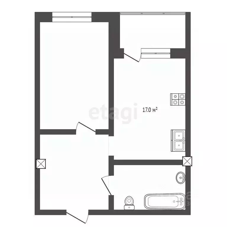 2-к кв. Крым, Ялта ул. Дражинского, 48 (44.9 м) - Фото 1