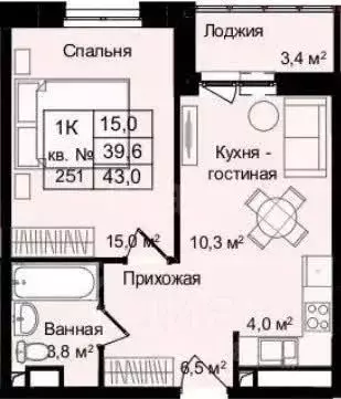 1-к кв. Тульская область, Тула ул. Академика Насоновой, 5 (43.0 м) - Фото 2