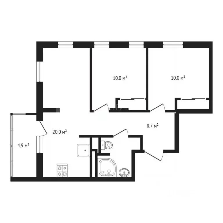 2-к кв. Тюменская область, Тюмень ул. Парада Победы, 17 (52.5 м) - Фото 1