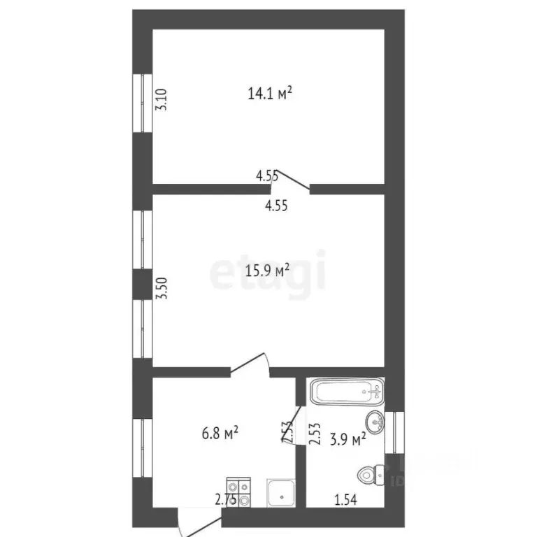 2-к кв. Ростовская область, Ростов-на-Дону ул. 14-я Линия, 6 (38.0 м) - Фото 1