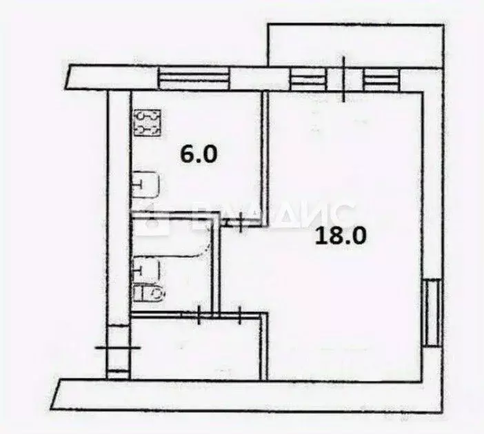 1-к кв. Воронежская область, Воронеж ул. Березовая Роща, 12 (29.9 м) - Фото 1
