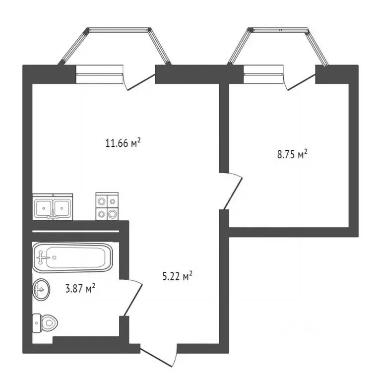 1-к кв. Тюменская область, Тюмень ул. Фармана Салманова, 3 (31.0 м) - Фото 2