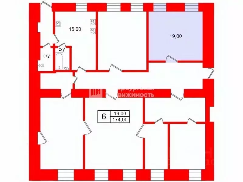 Комната Санкт-Петербург 3-я Советская ул., 9 (19.0 м) - Фото 2