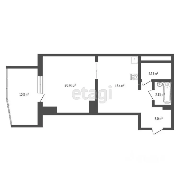 1-к кв. Крым, Ялта проезд Парковый, 9 (48.0 м) - Фото 2