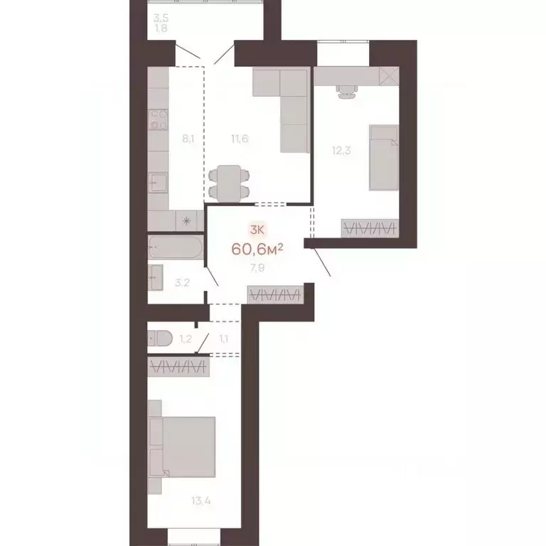 3-к кв. Алтайский край, Новоалтайск ул. Южсиба, 52А (60.6 м) - Фото 0