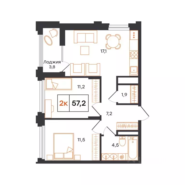 2-к кв. Свердловская область, Нижний Тагил 1-й кв-л, Александровский ... - Фото 1