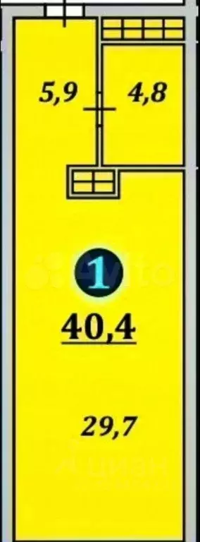 1-к кв. Краснодарский край, Геленджик ул. Мира, 40 (40.0 м) - Фото 1