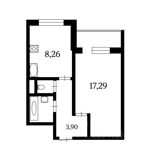 1-к кв. Санкт-Петербург ул. Генерала Симоняка, 14 (43.0 м) - Фото 1