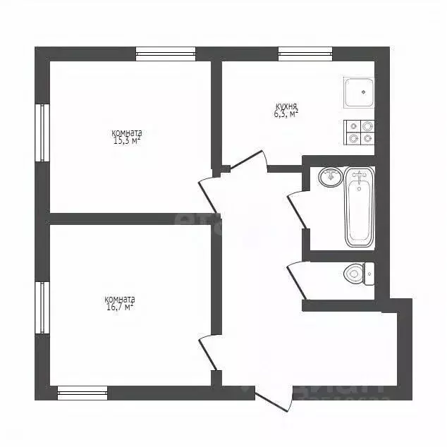 2-к кв. Челябинская область, Озерск просп. Победы, 53 (59.0 м) - Фото 1