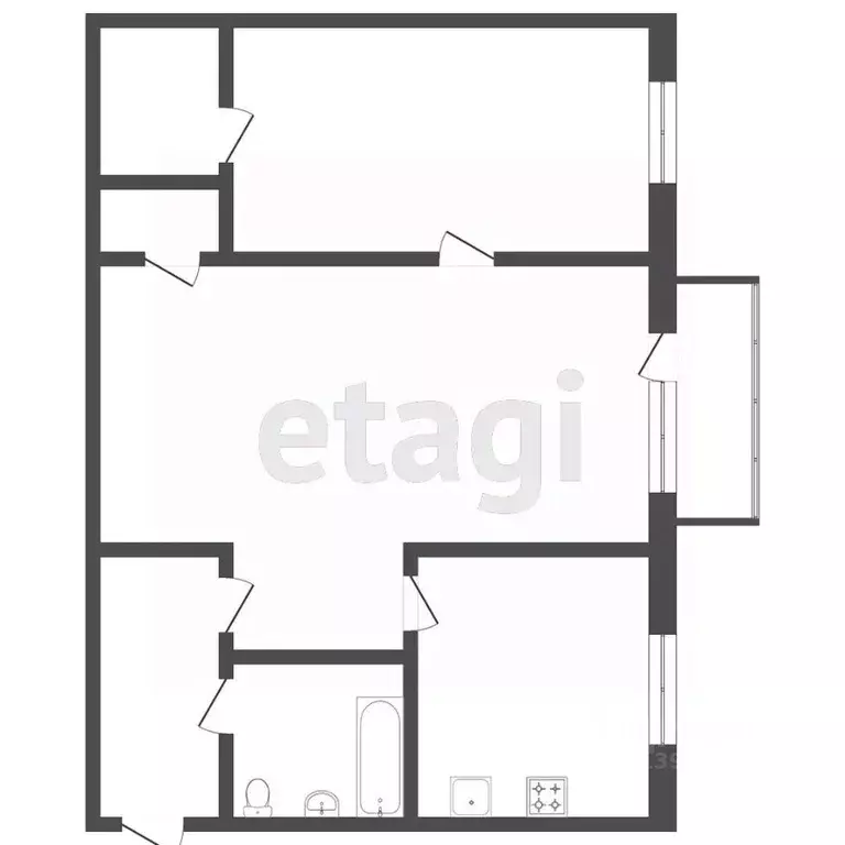 2-к кв. Тюменская область, Тюмень ул. Мельникайте, 78 (44.0 м) - Фото 2