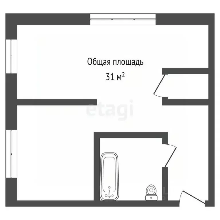 1-к кв. Кемеровская область, Прокопьевск Ноградская ул., 18 (31.0 м) - Фото 1