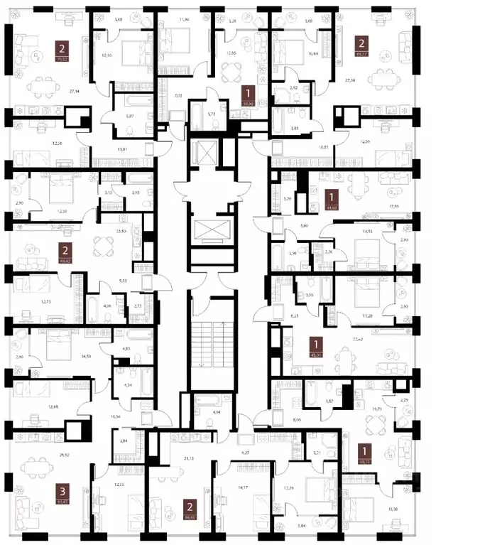 1-к кв. Рязанская область, Рязань ул. Бирюзова, 20с1 (44.68 м) - Фото 2