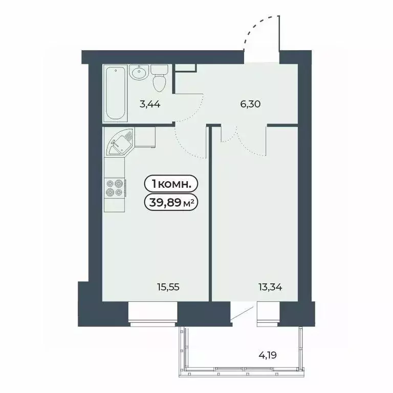 1-к кв. Красноярский край, Красноярск ул. Светлова, 25/1 (39.89 м) - Фото 1