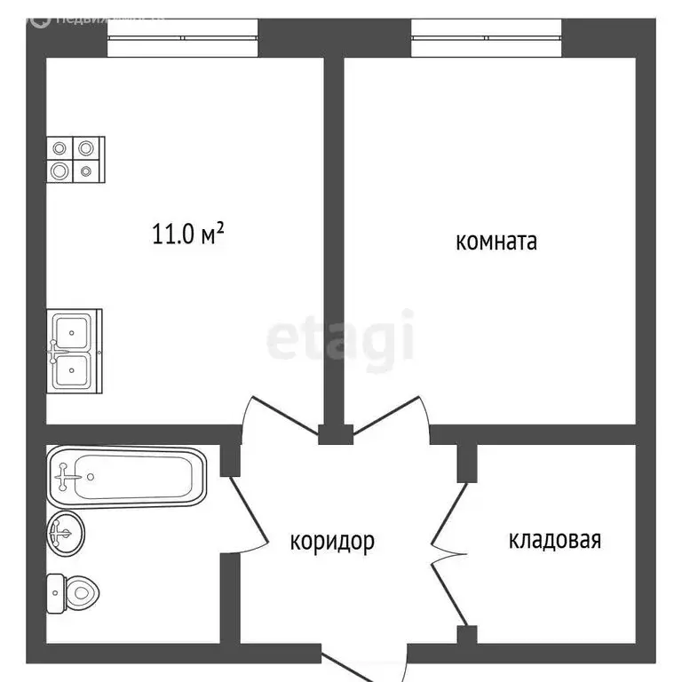 1-комнатная квартира: Пермь, улица Яблочкова, 5к1 (32.8 м) - Фото 1
