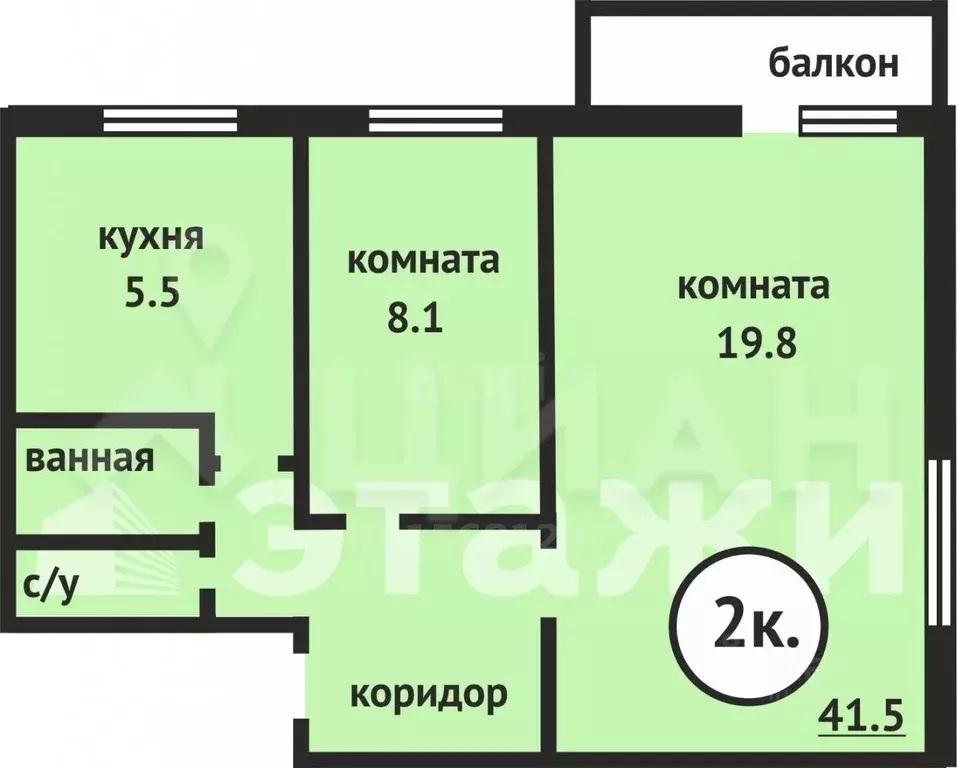 2-к кв. Московская область, Наро-Фоминский городской округ, Селятино ... - Фото 1