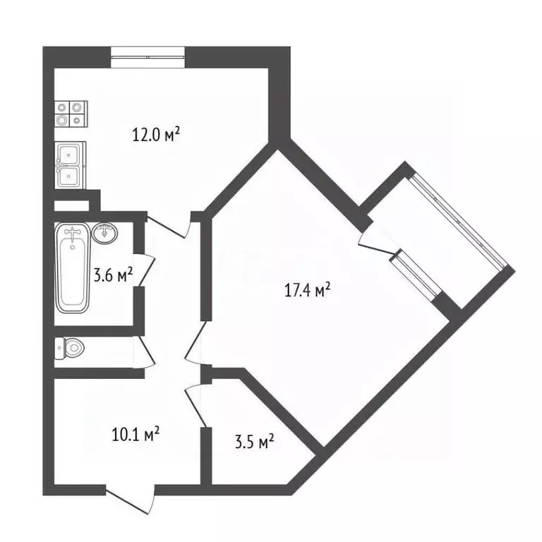1-к кв. Ленинградская область, Шлиссельбург Кировский район, ул. ... - Фото 2