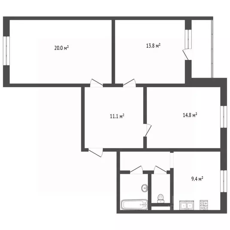 3-к кв. Москва Дмитровское ш., 169К3 (78.0 м) - Фото 2