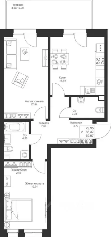 2-к кв. Татарстан, Лаишевский район, Столбищенское с/пос, с. Усады ул. ... - Фото 1