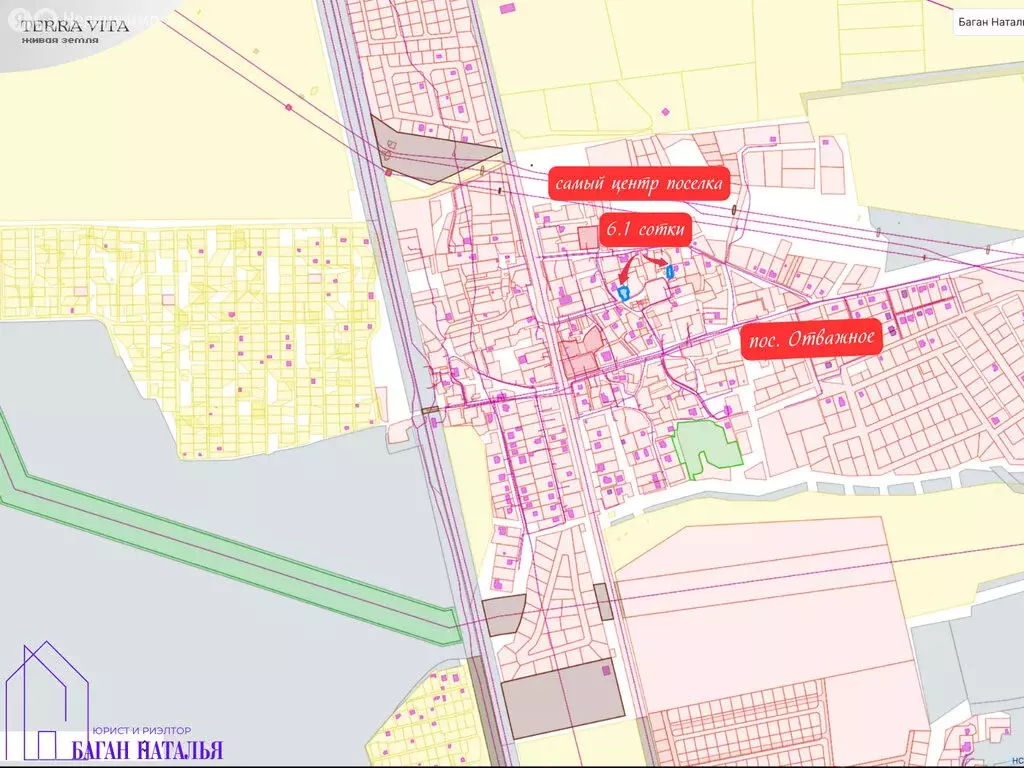 Участок в посёлок Отважное, Лесная улица (6.1 м) - Фото 2