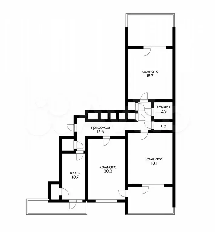 3-к. квартира, 105 м, 3/9 эт. - Фото 0