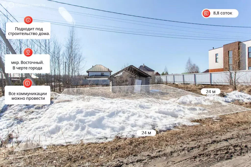 Участок в Тобольск, микрорайон Восточный, улица Петра Словцова (8.75 ... - Фото 2