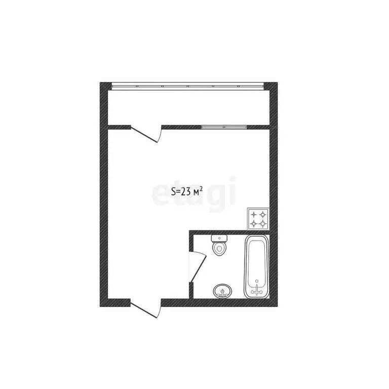 Квартира-студия: Краснодар, улица Евгении Жигуленко, 7к1 (23 м) - Фото 0