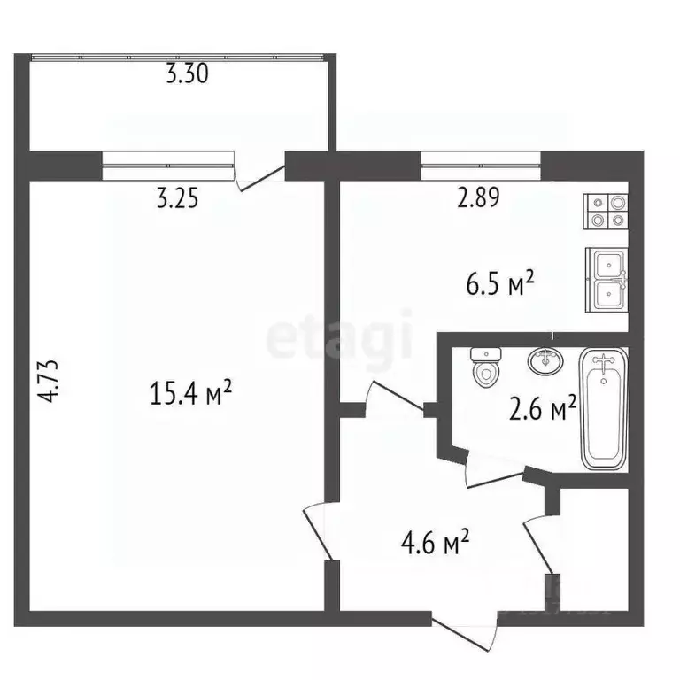1-к кв. Ямало-Ненецкий АО, Новый Уренгой просп. Мира, 28 (29.7 м) - Фото 2