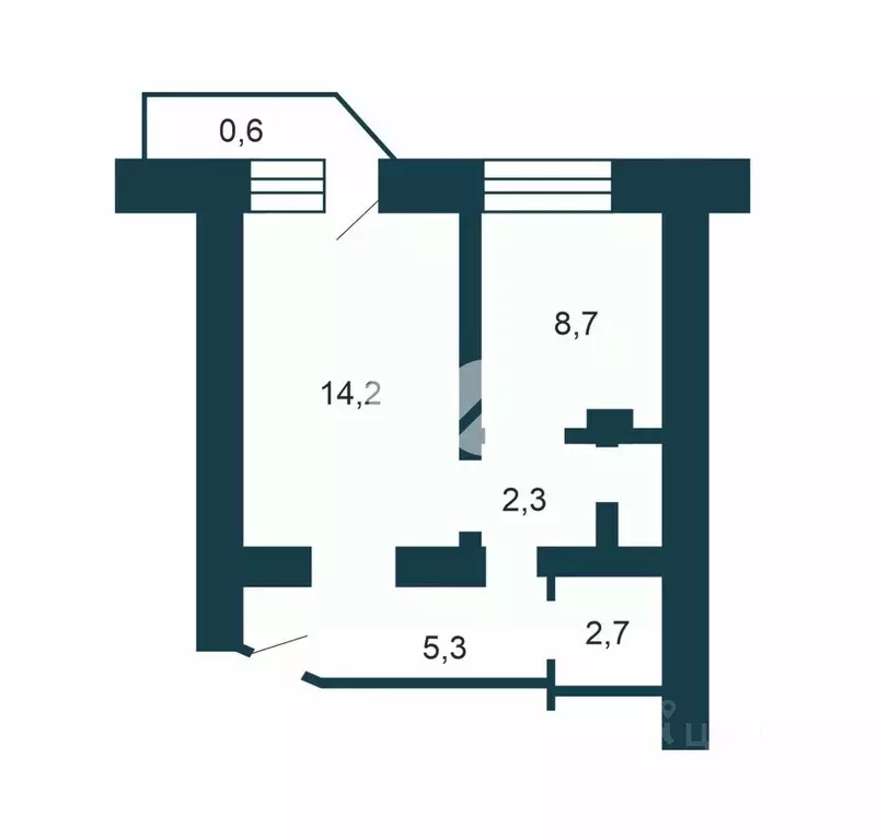 1-к кв. Новосибирская область, Искитим Нагорная ул., 22 (35.3 м) - Фото 1
