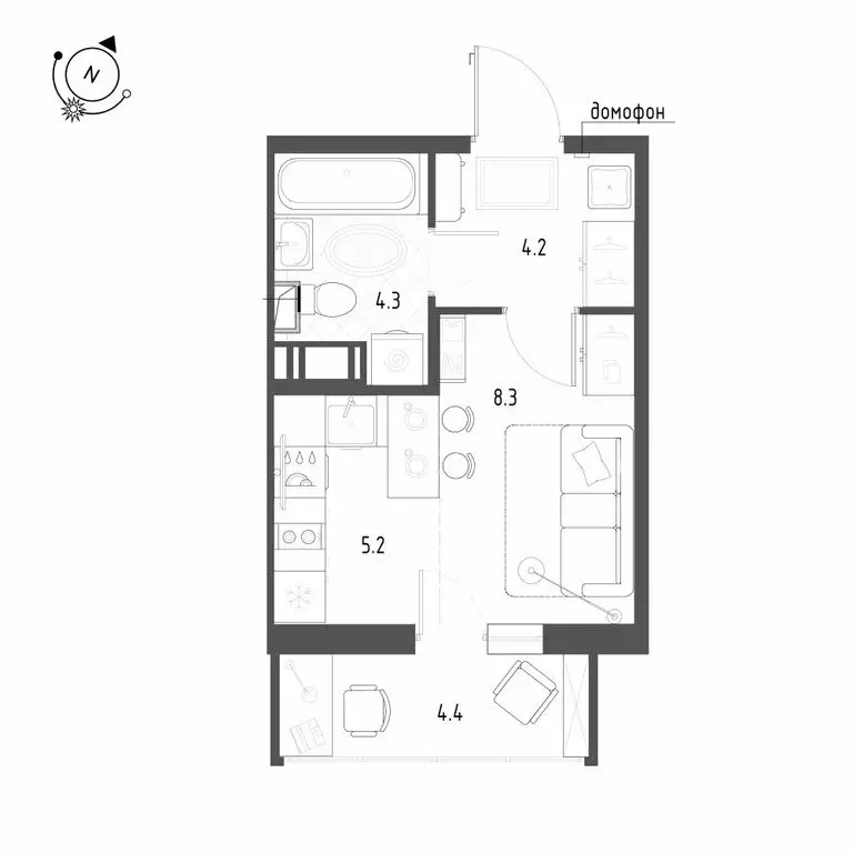 Квартира-студия: Шушары, Чудовская улица, 14к1 (23.2 м) - Фото 1