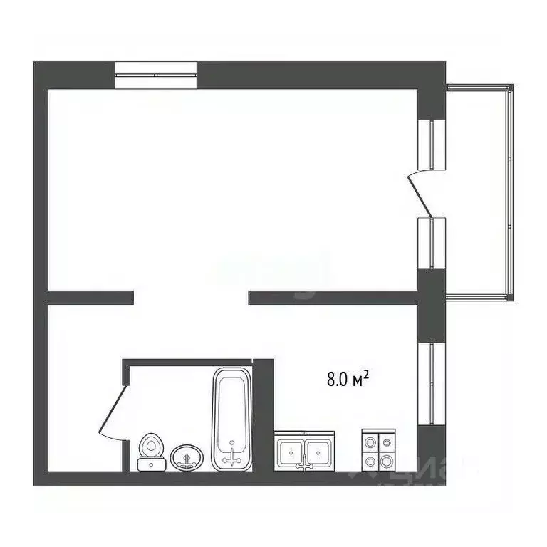 1-к кв. Хабаровский край, Хабаровский район, Тополевское с/пос, с. ... - Фото 2