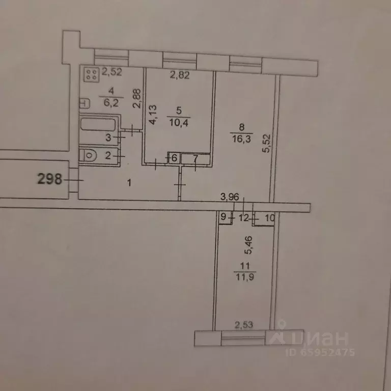 3-к кв. Челябинская область, Челябинск Салютная ул., 2 (56.8 м) - Фото 2