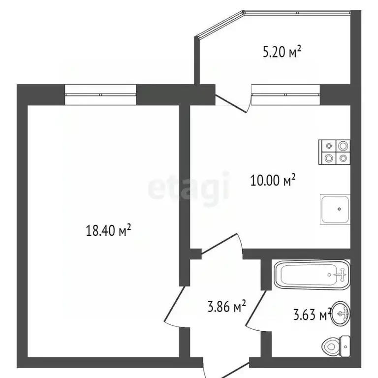 1-к кв. Ханты-Мансийский АО, Сургут тракт Тюменский, 6/1 (36.0 м) - Фото 1