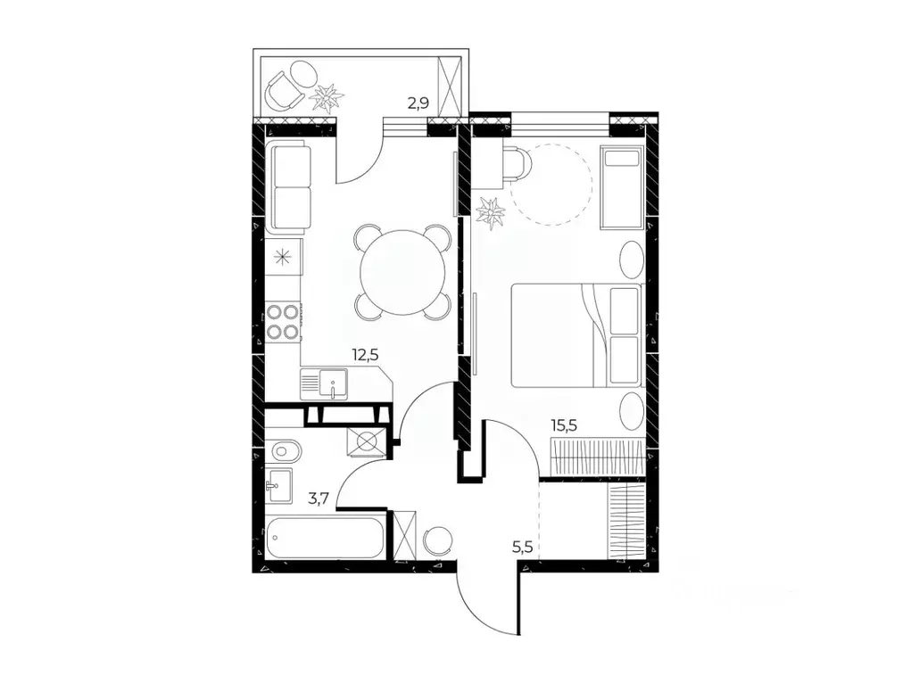 1-к кв. Ростовская область, Ростов-на-Дону Театральный просп. (38.1 м) - Фото 2