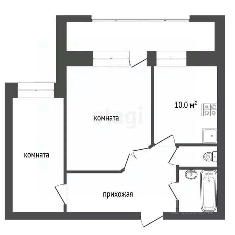 2-к кв. Кемеровская область, Кемерово ул. Юрия Двужильного, 10 (46.5 ... - Фото 1