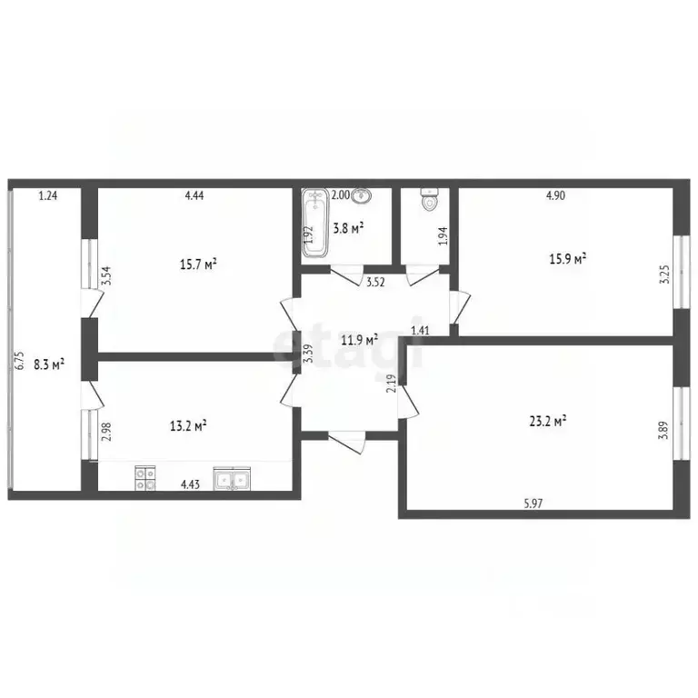 3-к кв. Тюменская область, Тобольск 15-й мкр, 10 (82.7 м) - Фото 2