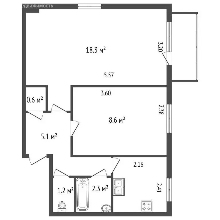 2-комнатная квартира: Кронштадт, улица Аммермана, 30 (41.3 м) - Фото 2