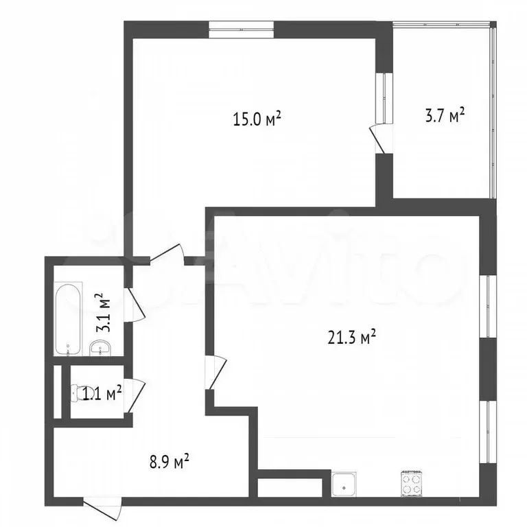 1-к. квартира, 50 м, 13/18 эт. - Фото 0