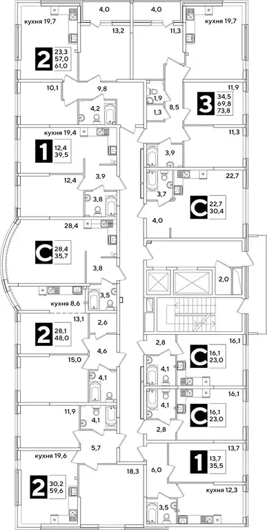 2-к кв. Краснодарский край, Краснодар ул. Ивана Беличенко, 90к1 (48.0 ... - Фото 1