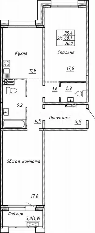 Своб. планировка, 70 м, 7/15 эт. - Фото 0