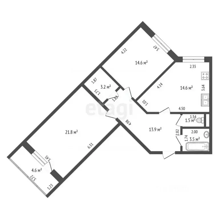 2-к кв. Москва Кокошкино дп, ул. Ленина, 12 (73.1 м) - Фото 1