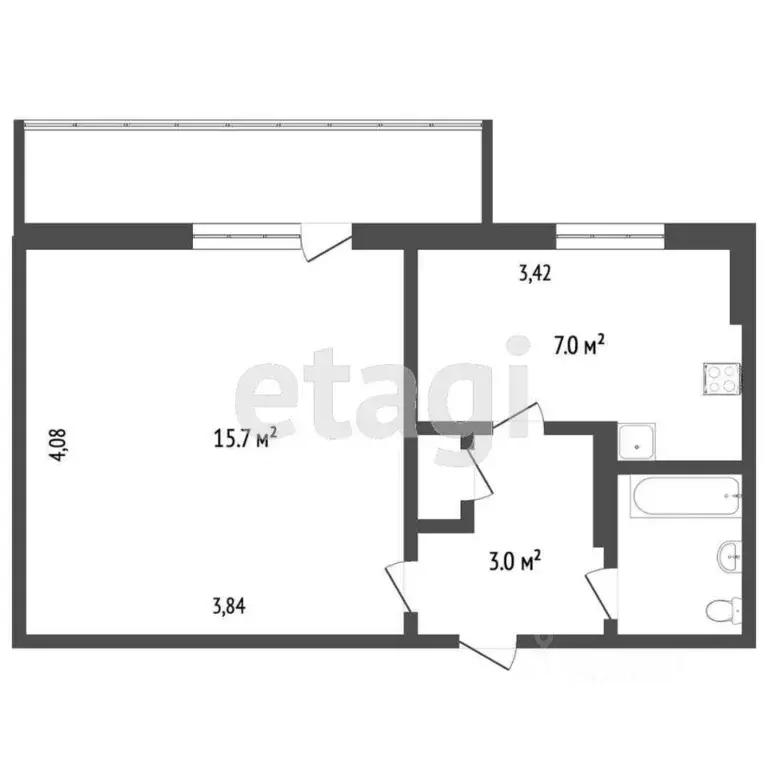 1-к кв. Крым, Симферополь ул. Сочинская (40.0 м) - Фото 1