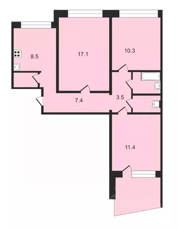 3-к кв. Владимирская область, Владимир ул. Безыменского, 19 (63.23 м) - Фото 1